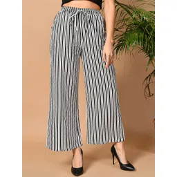 fuchsia PRETTY LOVING THING Women Striped Cotton Trousers-picture-31