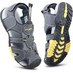 fuel Warrior Men’s Fisherman Sandals – Comfortable, Breathable & Flexible Outdoor Sandals with Protective Toe, Anti-Skid Sole – Stylish Casual Beach & Sports Footwear (Black-P-Green)-picture-46