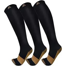 fuelmefoot 3 Pack Copper Compression Socks - Compression Socks Women & Men Circulation - Best for Medical,Running,Athletic-picture-41