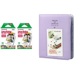 FUJIFILM Instax Mini 10x2 Sheets Instant Film with Purple time Album 64 Sheets Film Roll-picture-26