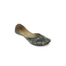 Fulkari Women Embellished Pure Leather Ethnic Mojaris-picture-31