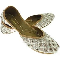 fulkari Women Lily Pink Sultan Genuine Soft Leather Embroidered Jutis | Bite and Pinch Free Jutti | Punjabi Formal Juttis | Girl's Wedding Flat Ladies Mojari | Formal Ethnic Juti |-picture-38