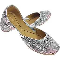 fulkari Women's Celosia Genuine Soft Leather Embroidered Jutis | Bite and Pinch Free Jutti | Punjabi Formal Juttis | Girl's Wedding Flat Ladies Mojari | Formal Ethnic Juti |-picture-19