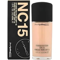 Full Matte All Skin MACC Studio SPF15 Fix Professional Waterproof Liquid Foundation For Face, Oil-Free 24-Hours Longlasting Mini Foundation For Women,Girls,Unisex (NC-15, 40ml)-picture-35