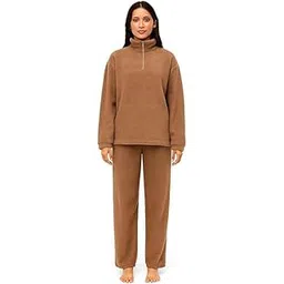 Full Sleeve Solid Night Suit for Women | Winter Co-ord Pajama Set-picture-45