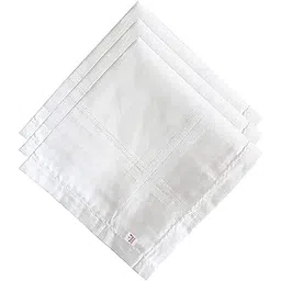 Fun Homes Set of 3 Soft Cotton Handkerchifes for Men | Classic Plaid Design Cotton Rumal for Men | Reusable Hankies for Gents with Box | Casual Style Hand-Kerchiefs | HS_37_FUNH020429 | White-picture-25