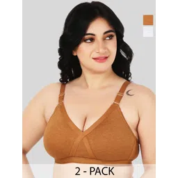 FUNAHME Pack Of 2 Full Coverage Non Padded Cotton T-shirts With All Day Comfort-picture-13