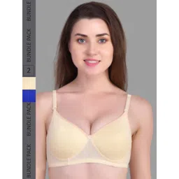 FUNAHME Pack Of 2 Full Coverage Non Padded T-shirt Bra With All Day Comfort-picture-21