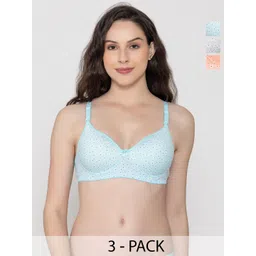 FUNAHME Pack of 3 Floral Printed Full Coverage T-shirt Bras With All Day Comfort-picture-31