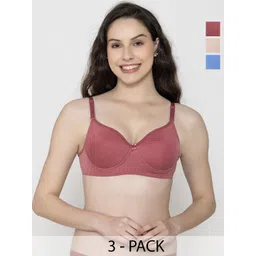 FUNAHME Pack Of 3 Full Coverage Lightly Padded T-shirt Bra-picture-36