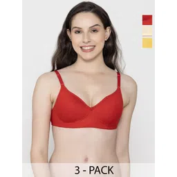 FUNAHME Pack Of 3 Full Coverage Lightly Padded T-shirt Bra-picture-35