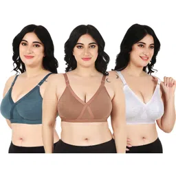 funahme Pack of 3 Women Full Coverage Non Padded Bra-picture-11