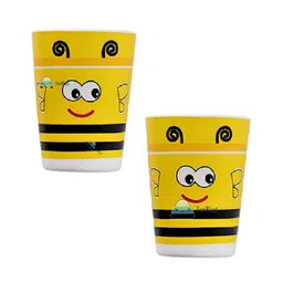 FunBlast Bamboo Fiber Glasses Bee Design Pack of 2 Brown - 380 ml Each-picture-32