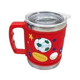 FunBlast Cartoon Print Stainless Steel Mug with Lid - 1 Pc Random Color & Design - 350 ml-picture-27