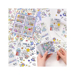 FunBlast Cute Outer Space Theme Kawaii Stickers  100 Sheets-picture-15