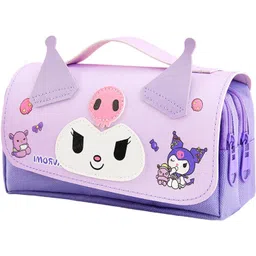 funblast Kuromi Pencil Pouch for Girls | Kawaii Pouch, Multipurpose Zipper Pen & Pencil Pouch for School Kids Art Canvas Pencil Box-picture-12