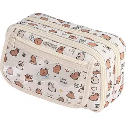 funblast Pencil Pouch for Girls, Kawaii Pencil Pouch | Capybara Pencil Pouch for Kids | Multipurpose Zipper Pouch Art Polyester Pencil Box-picture-17
