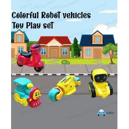 FunBlast Unbreakable Pull Back Vehicle Toy Pack of 4 - Multicolour-picture-12