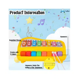 FunBlast Xylophone Hand Knock Piano Toy Musical Instrument - Yellow image 2