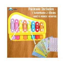 FunBlast Xylophone Hand Knock Piano Toy Musical Instrument - Yellow image 5