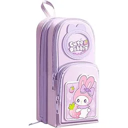 FunBlast Pencil Pouch for Kids, Girls – Cute Rabbit Design, Large Capacity Multipurpose Stationery Zipper Pouch for Kids & Adults, Kawaii Aesthetic Pencil Case Organizer (Multicolor)-picture-19
