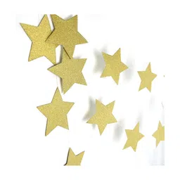Funcart Glitter Paper Star Banner - Golden-picture-27