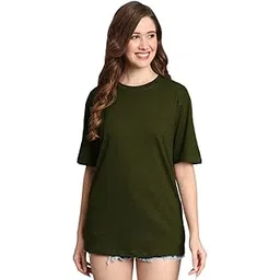funday fashion Cotton Half Sleeve Oversized T-Shirt for Women-picture-12