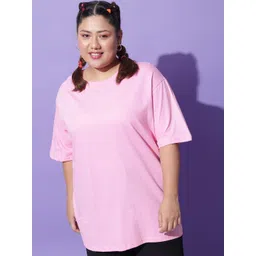 Funday Fashion Drop-Shoulder Sleeves Longline Oversized Cotton T-shirt-picture-30