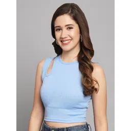 Funday Fashion Sleeveless Ribbed Fitted Crop Top-picture-25
