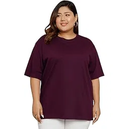 funday fashion Women Cotton Half Sleeve Oversized Relaxed Fit T-Shirt-picture-19