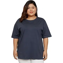 funday fashion Women Cotton Half Sleeve Oversized Relaxed Fit T-Shirt-picture-18