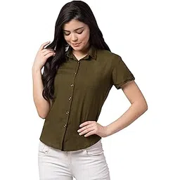 Women Regular Fit Solid Casual Half Sleeves Shirt-image-25