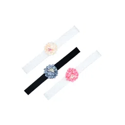 FUNKRAFTS Girls Set Of 3 Black & White Floral Embellished Hairband-picture-38
