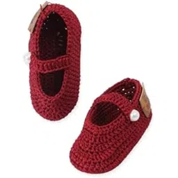funkrafts Handmade Crochet Baby Infant Girl Booties for 6-12 Months – Multicolor | Booties for Girls | Baby Booties-picture-17