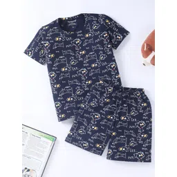 FUNKRAFTS Unisex Kids Black & White Printed Night suit-picture-29