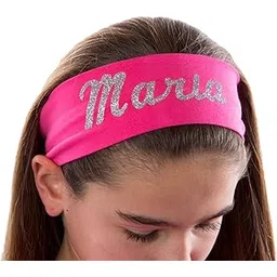 Team Sport Cotton Stretch Headband with Your Personalized Glitter Text - 2.5 inch Wide Headband - Your Colors and Text-image-46