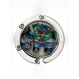 FURE Blue & Green Embellished Elephant Table Bag Hanger-picture-44
