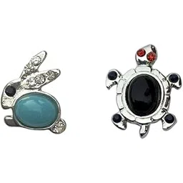 fure Combo of Hare & Tortoise Lapel Pin Brooch-picture-26