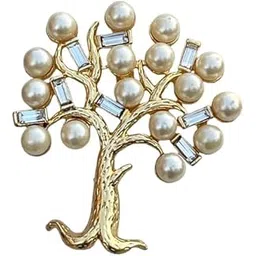 fure Metal Pearl Big Tree Brooch (Golden) for Women and Men-picture-29