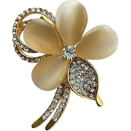 fure Metal Twisted Petal Brooch (Golden) for Men and Women-picture-50