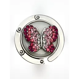 FURE Pink & Maroon Embellished Buttefly Table Bag Hanger-picture-46