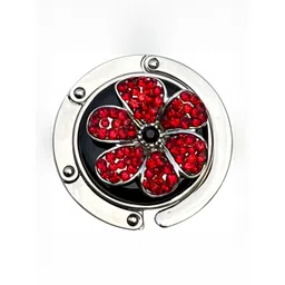 FURE Red & Black Embellished Flower Table Bag Hanger-picture-26