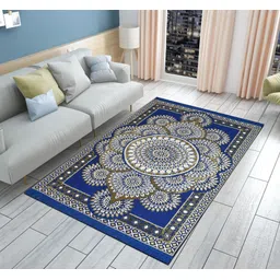 furnishing hut Blue Cotton Carpet image 1