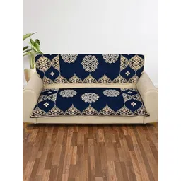 Furnishing Hut Blue & Navy Blue Chenille 2 Piece Sofa Cover-picture-27
