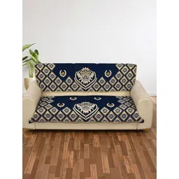 Furnishing Hut Blue & Navy Blue Chenille 2 Piece Sofa Cover-picture-17