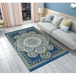 furnishing hut Light Blue Cotton Carpet-picture-11