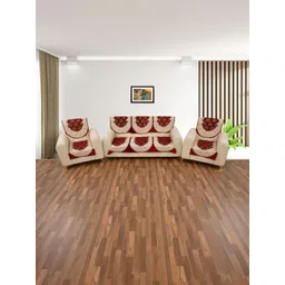 Furnishing Hut Maroon & Maroon Chenille Sofa Cover-picture-35