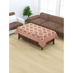 Furnishing Hut Red Floral Velvet 4 Seater Center Table Cover-picture-12
