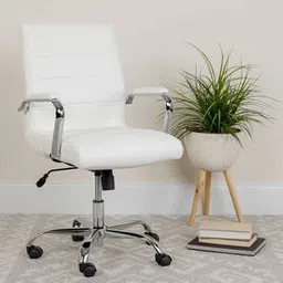 furniturstation Leaman Leatherette Study Chair in White Colour-picture-12