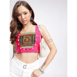 fusion by glitchez Ethnic Embroidered Ethnic Casual Top-picture-34